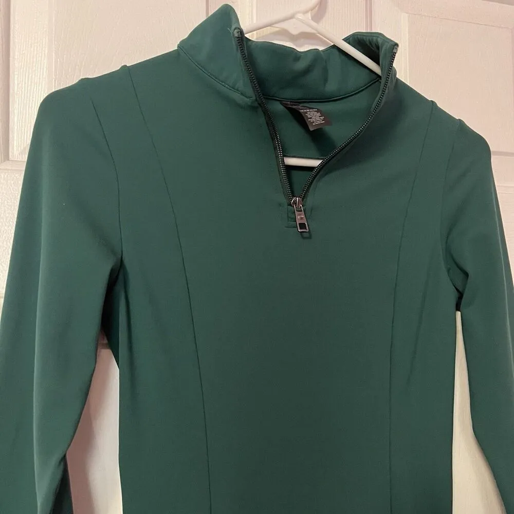 Balance Athletica Womens Small Emerald Green Vitality High Neck Zip Thumb Holes - Image 5