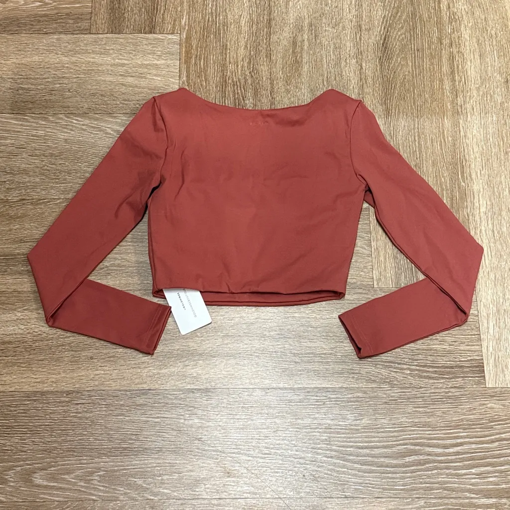 Gold Hinge Square Neck Long Sleeve Top Size XS - Image 4