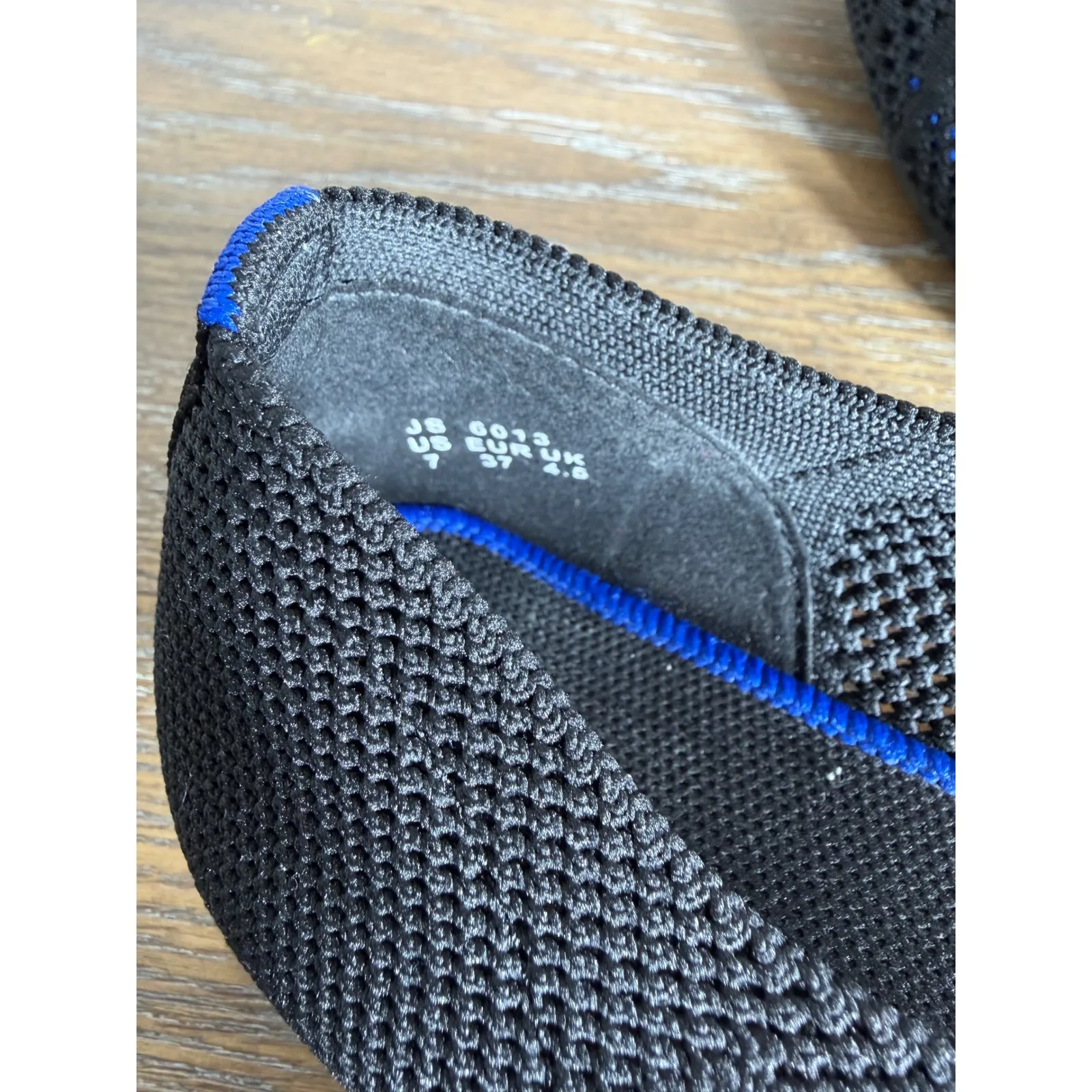 Black Knit Pointed Toe Flats knit Women's Size 7 Comfortable‎ Slip On Shoes - Image 7