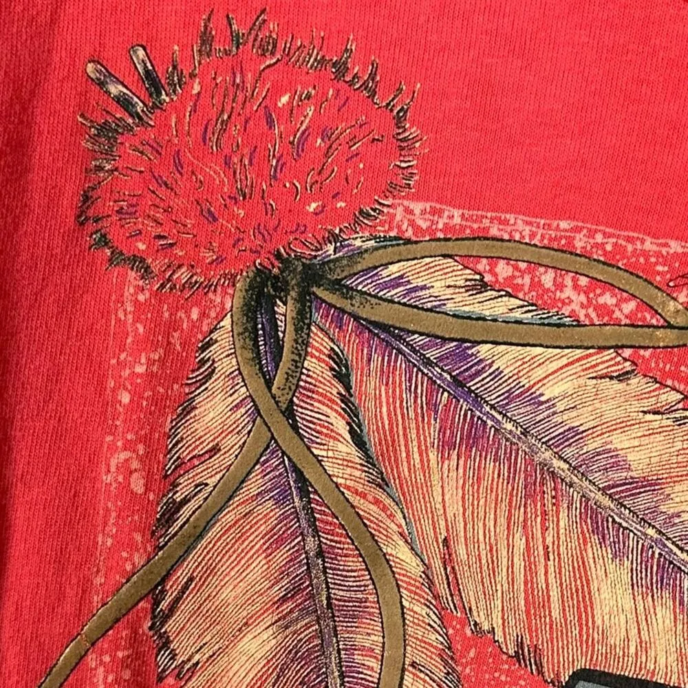 Vintage Southwestern Western Aztec Studded Single Stitch Tee T - Image 11