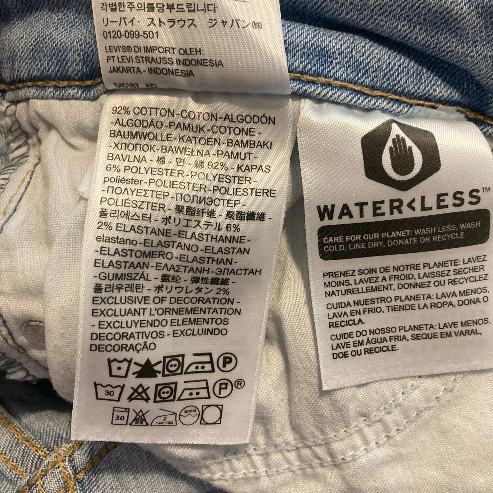 Levi’s 711 Skinny Leg Mid Rise Light Blue Denim Wash Jeans Pants - Image 10