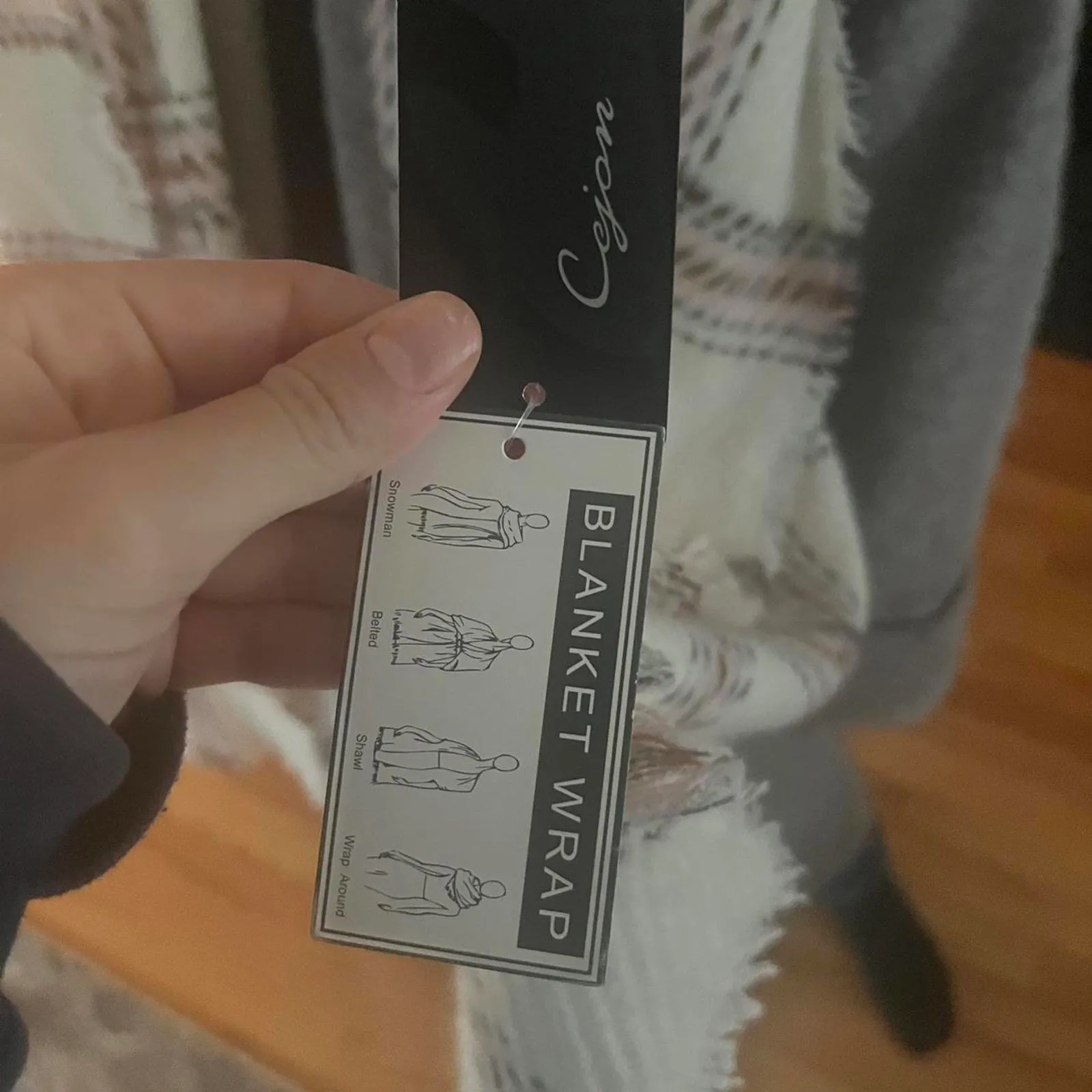 Cejon Heritage Women's Plaid Woven Scarf Wrap Shawl White - Image 5