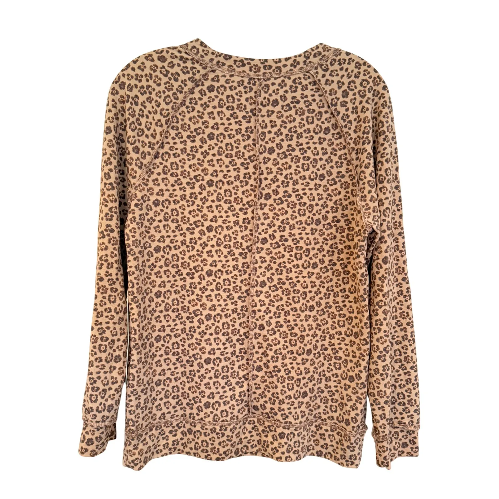 CASLON Animal Print Leopard Sweater Women's XS Tan Boho Hippie Preppy Classic - Image 8