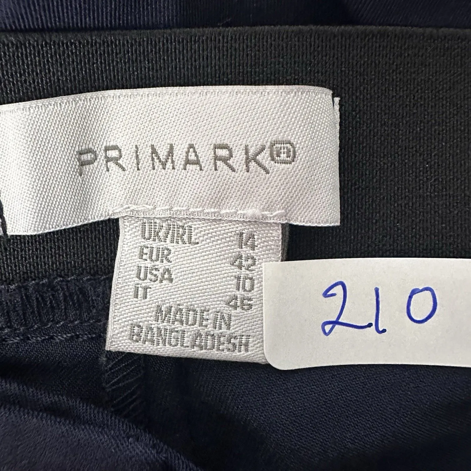 Primark Navy Blue Pants Size 10 USA Slim Stretch Ankle Trousers Women’s UK 14 - Image 2
