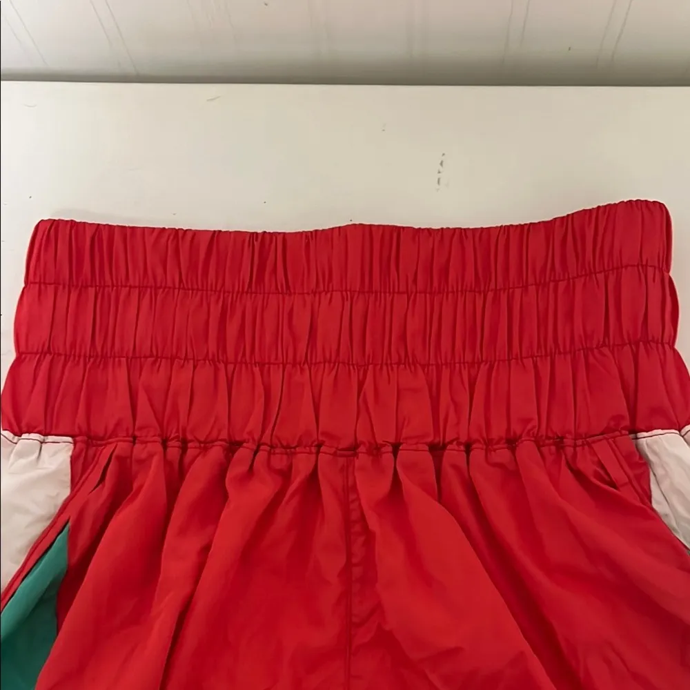 Free People Movement Orange white and green athletic shorts - Image 3