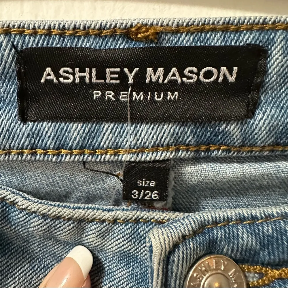 Ashley Mason Blue Flare Wide Leg Jeans - Image 2