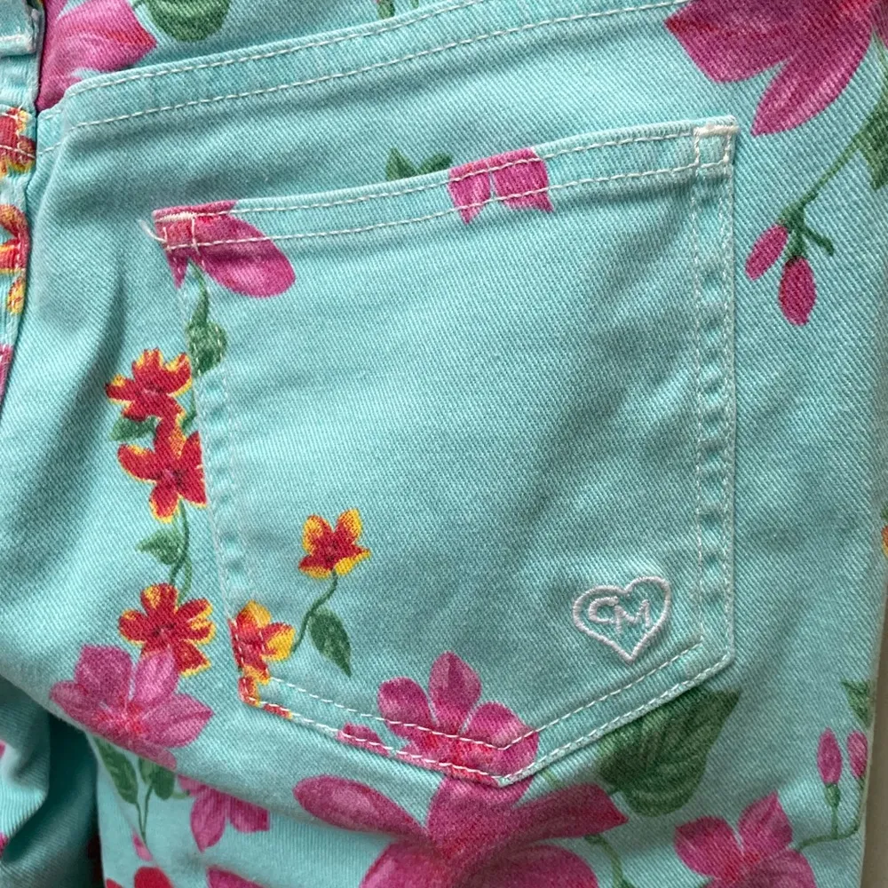 Carmar Aqua Floral Stretch Lowrise Jeans Size 29 Blue - Image 7