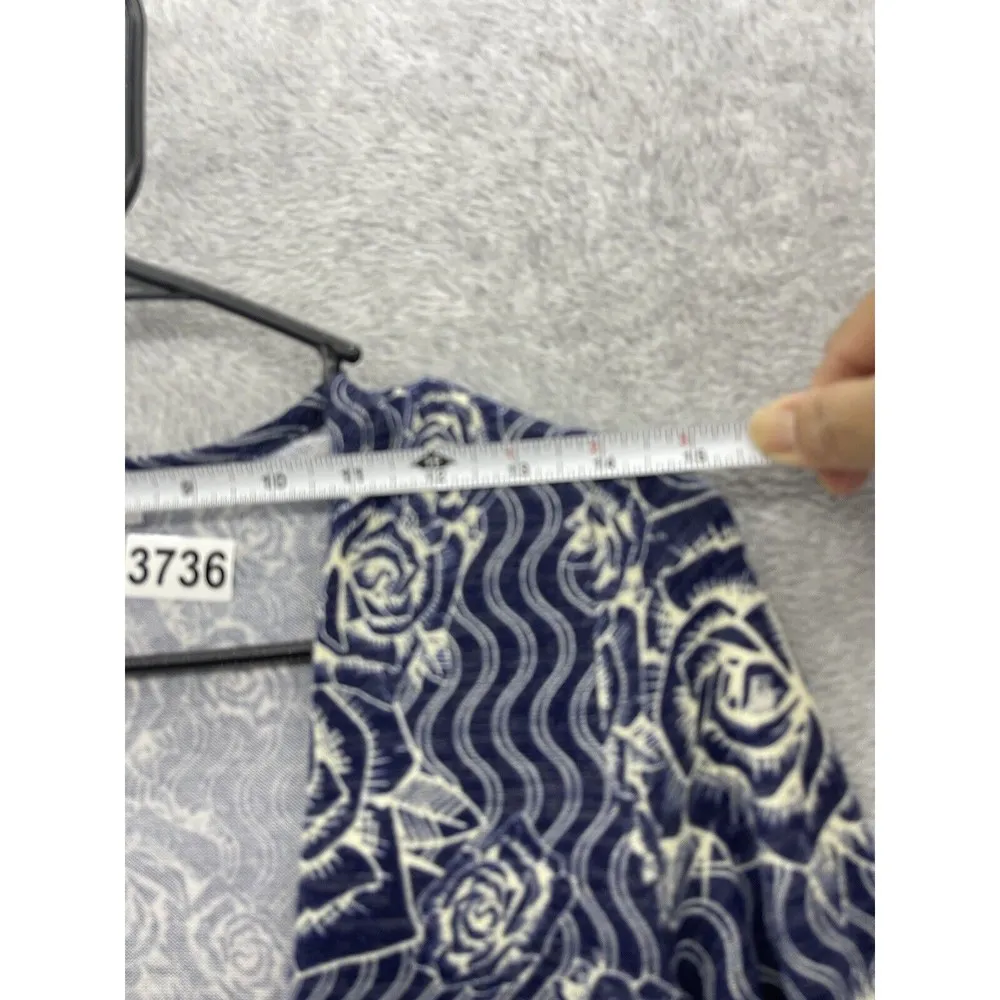 Lularoe Women's Open Front Cardigan Blue Floral Long Sleeve Full Length Small - Image 9