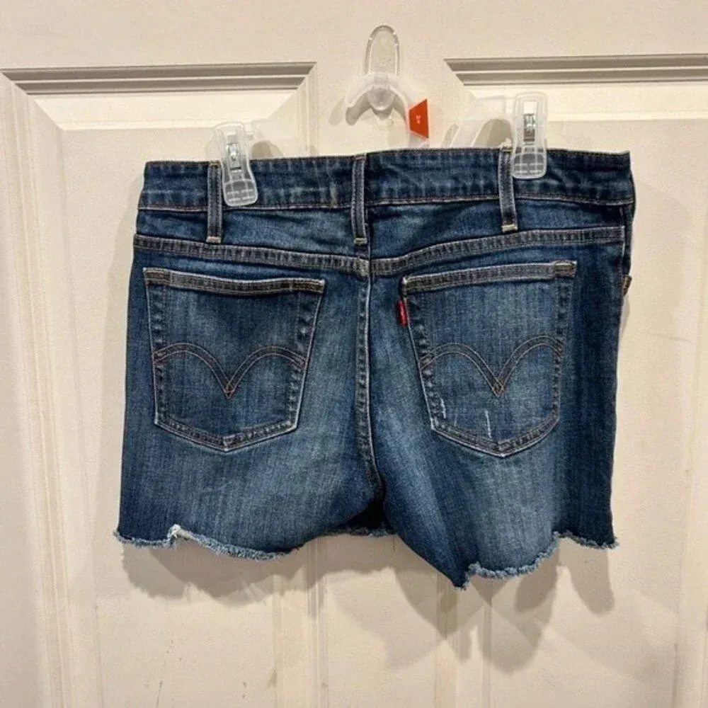 Levi’s Mid‎ Length Denim Shorts Womens 6 Medium Blue - Image 3
