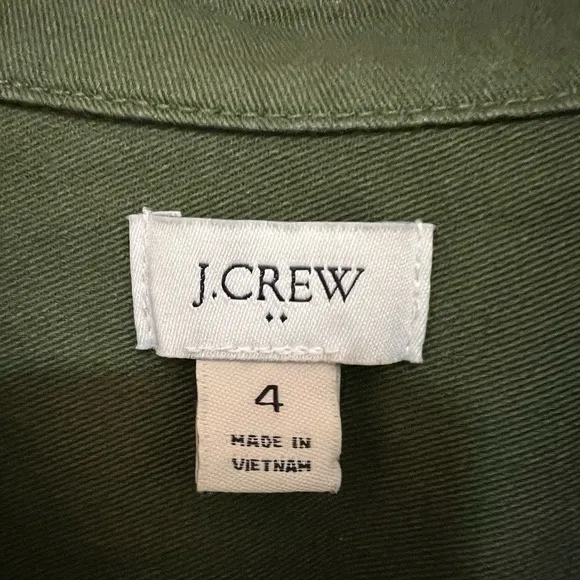 J.CREW Factory Green Utility Button Front Mini Dress sz 4 Preppy Casual BY522 - Image 7