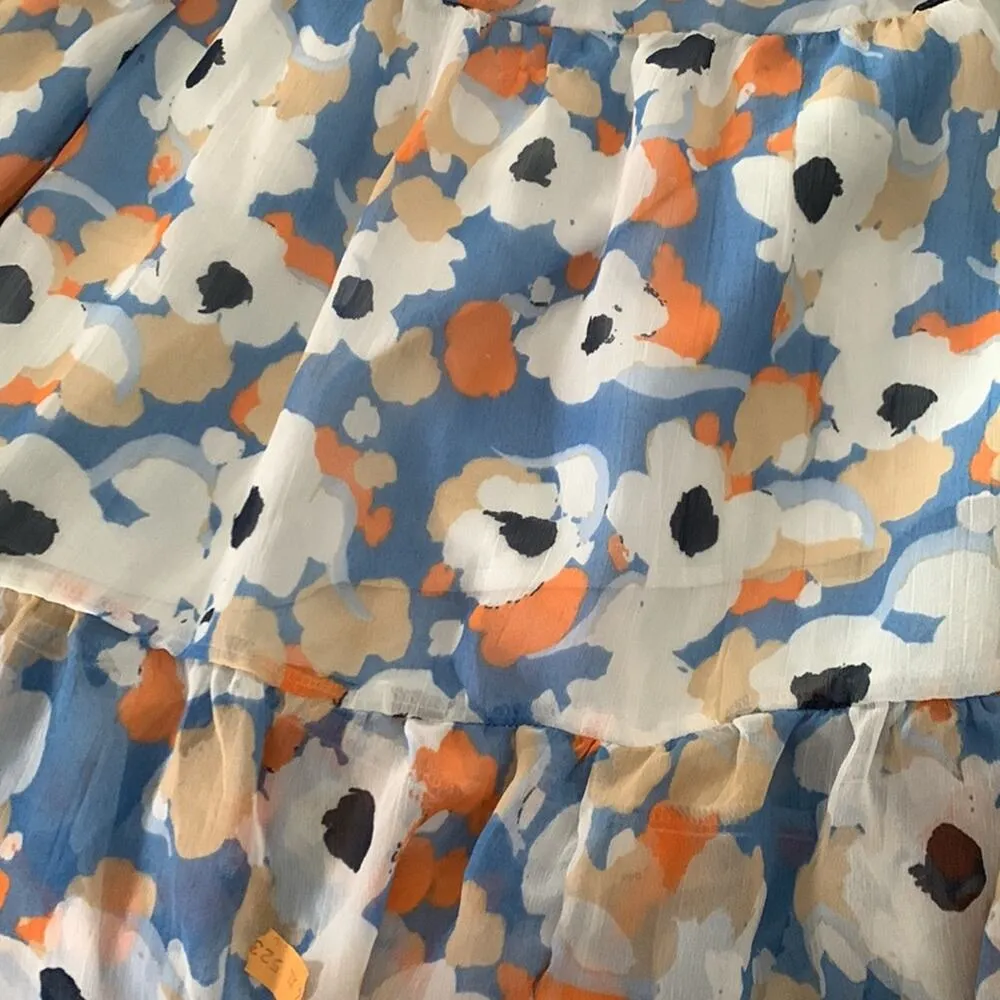 Joie womens size XL Printed floral maxi dress tiered cute casual modest fall wed - Image 9