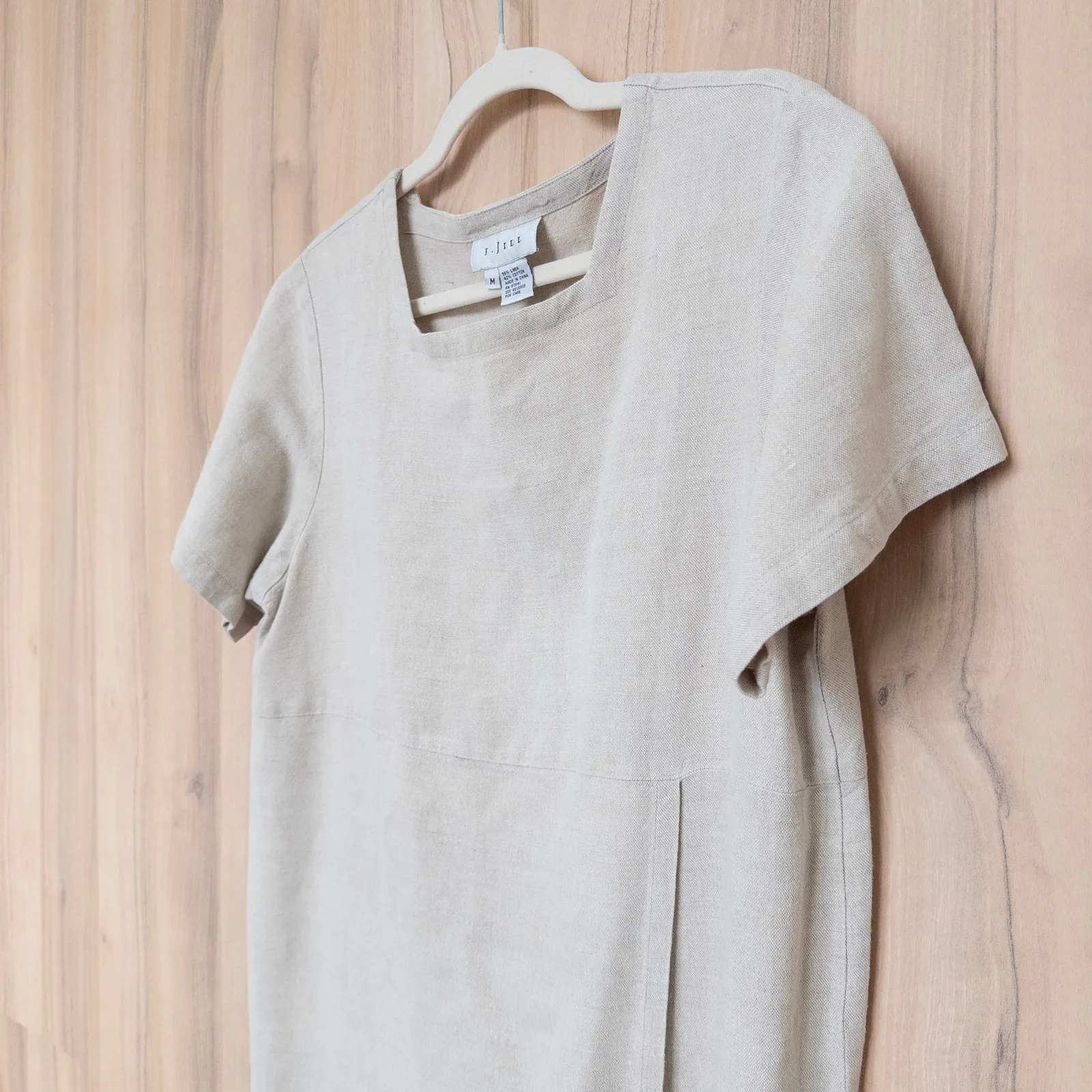 J.Jill Linen Maxi Dress Size M Beige Minimalist Quiet Luxury Coastal Classic Tan Size M - Image 5