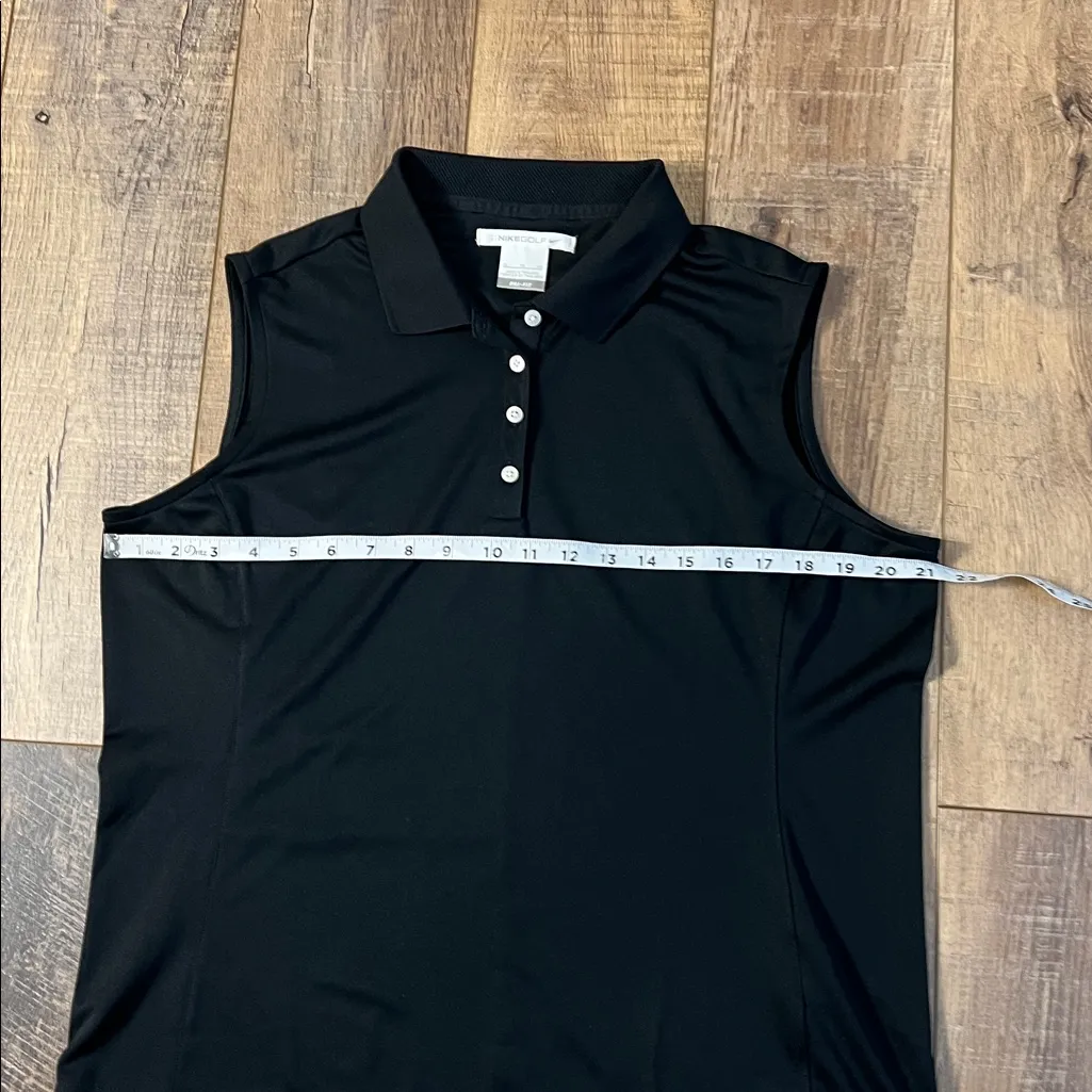 Nike Golf Tour Dri Fit Black Sleeveless Polo Top Shirt Size XL - Image 8