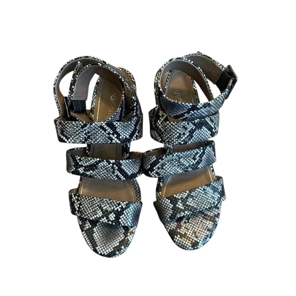 Vionic Blaire Snake Strappy High Block Heel Sandals Ankle Strap Chunky Size 7 - Image 6