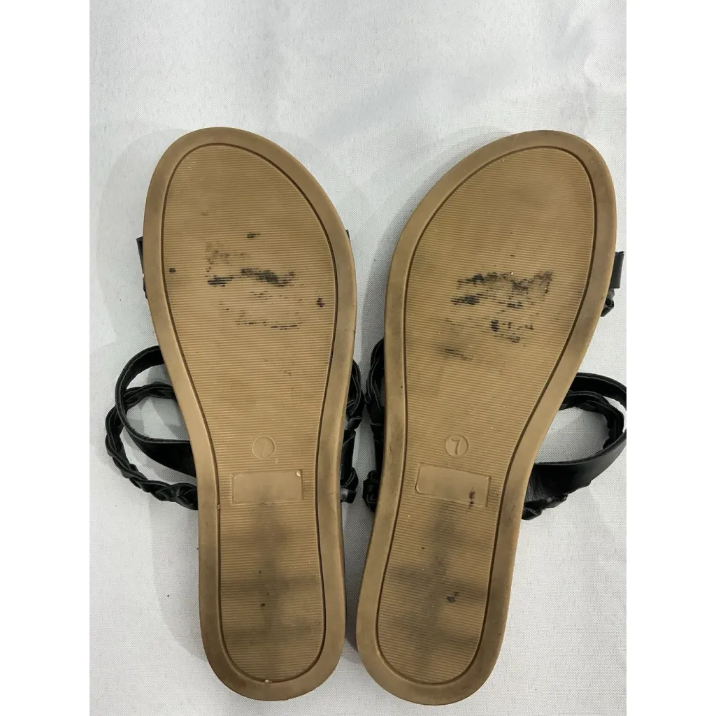 Womans Journee Collection Slip On Slides Sandals 7 Black Strappy - Image 5