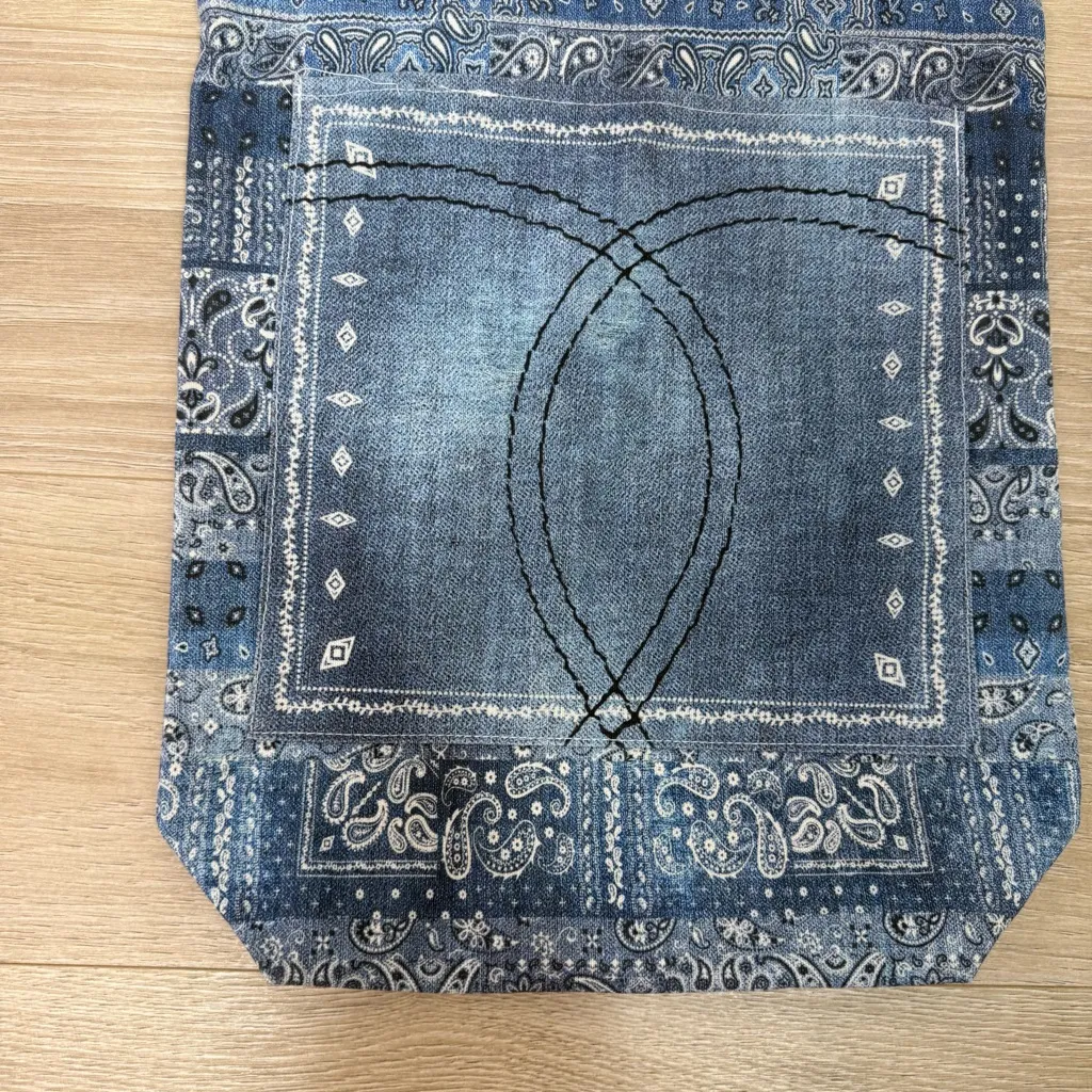 Johnny Was Sasson Denim Canvas Patchwork Tote Bag - Image 9