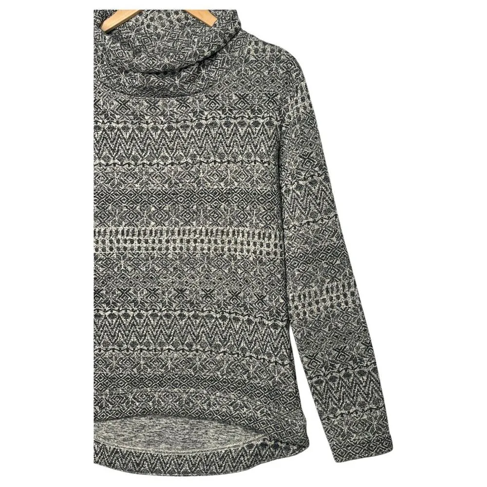 Columbia Sweater Womens M Geometric Pullover High Neck Long Sleeve Outdoor Gray - Image 3