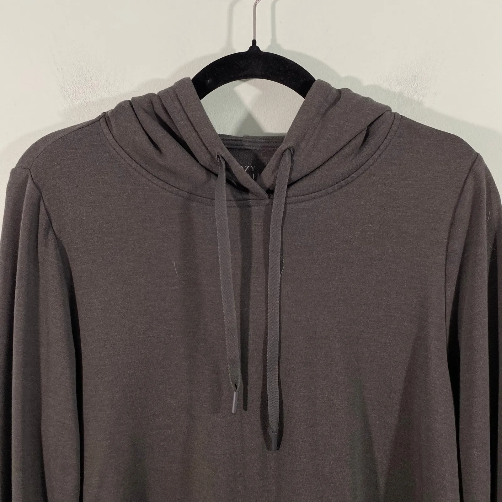 Cozy Earth Women Gray Ultra Soft Bamboo Pullover Hoodie Sweatshirt Size M Size M - Image 2