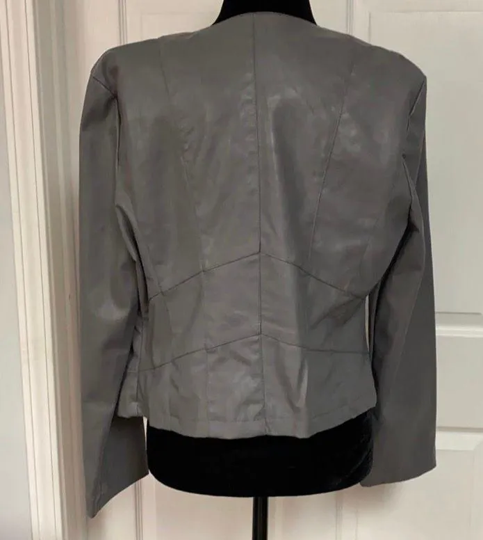 Live a Little faux gray leather / suede jacket. Medium - Image 3