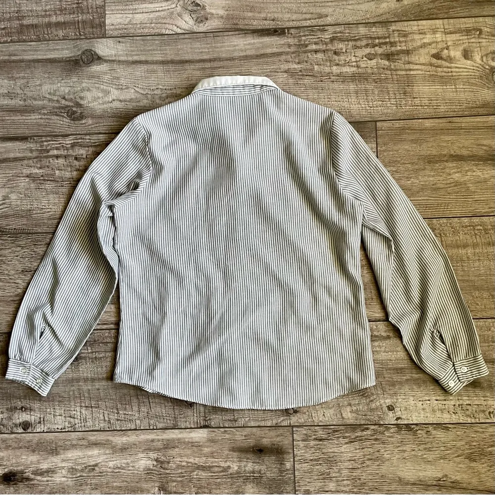 VINTAGE 1980s cotton pinstripe shirt - Image 8