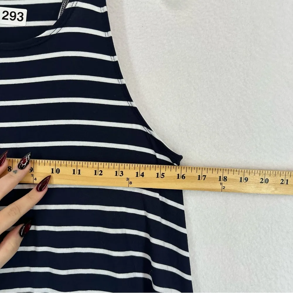 Abercrombie & Fitch Sleeveless Striped Dress Summer Womens Small Blue - Image 4