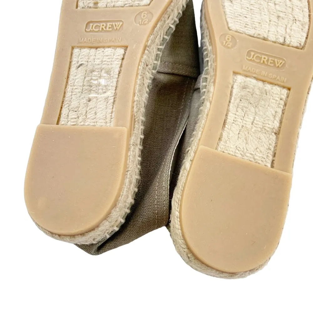 J. Crew Linen Made in Spain Espadrille Green Size 6.5 NWT - Image 10