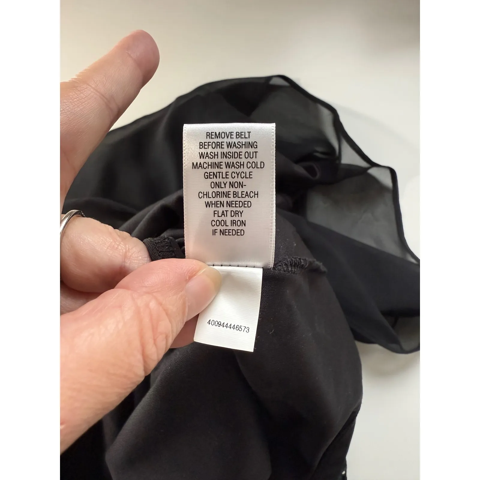 Candies Black Lace Overlay Dress with Sheer Cap Sleeves and Tie Waist Size S - Image 8