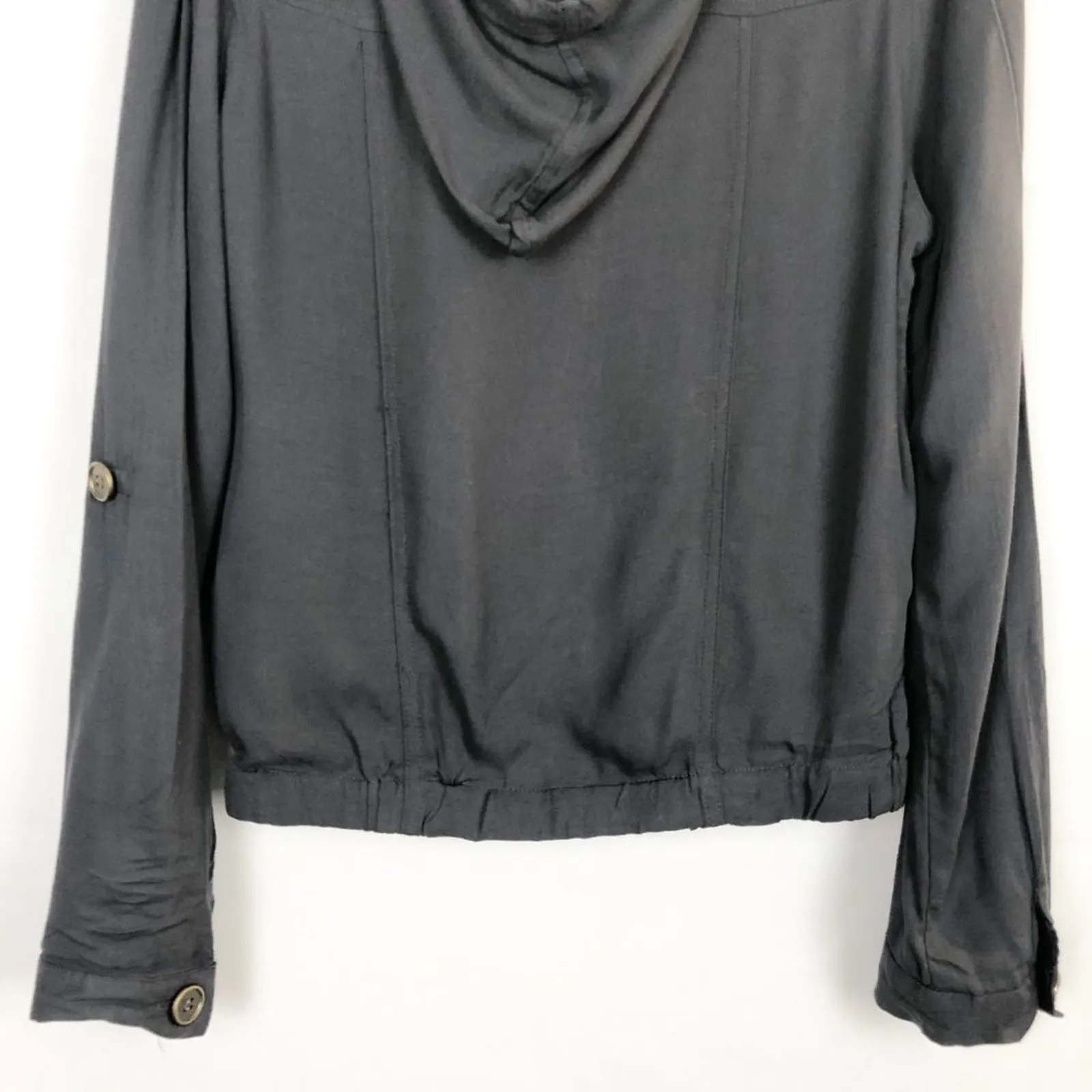 Active Basic Long Sleeve Hooded Full Zip Jacket Size M - Image 8