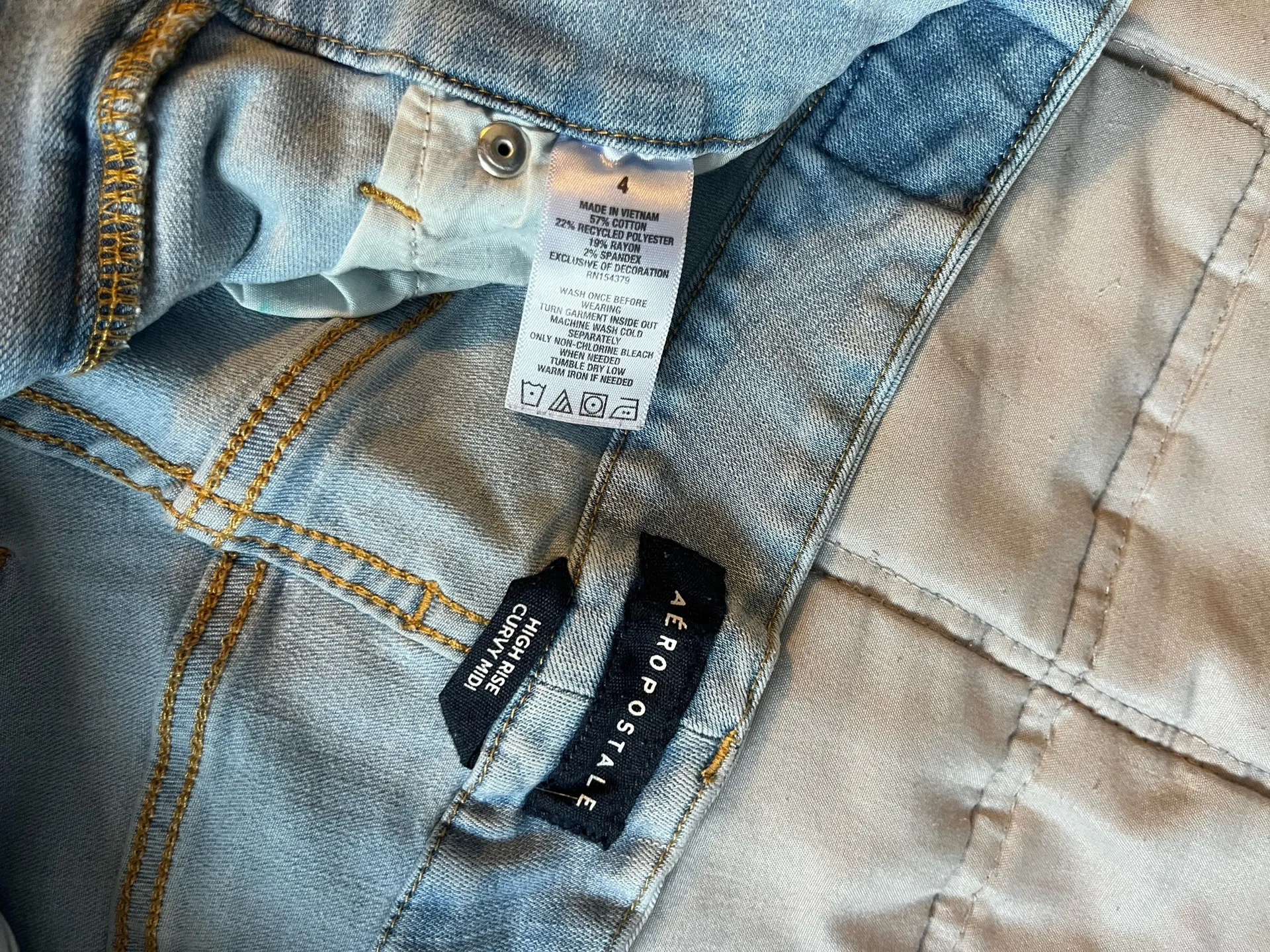 Distressed Blue Aeropostale Denim Shorts - Image 3