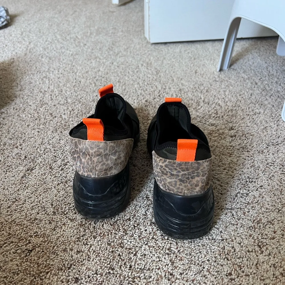 Black and Orange Slip-On Sneakers - Image 5