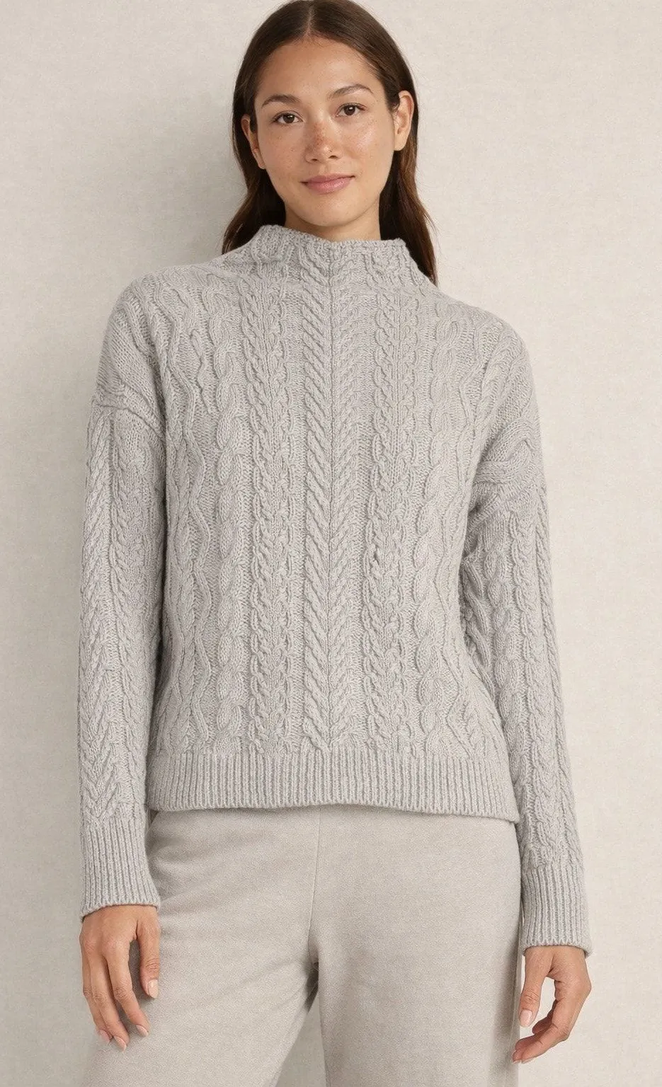 NEW Haven Well Within Cable Knit Sweater Organic Cotton Gray Size M Sustainable Size M - Image 1