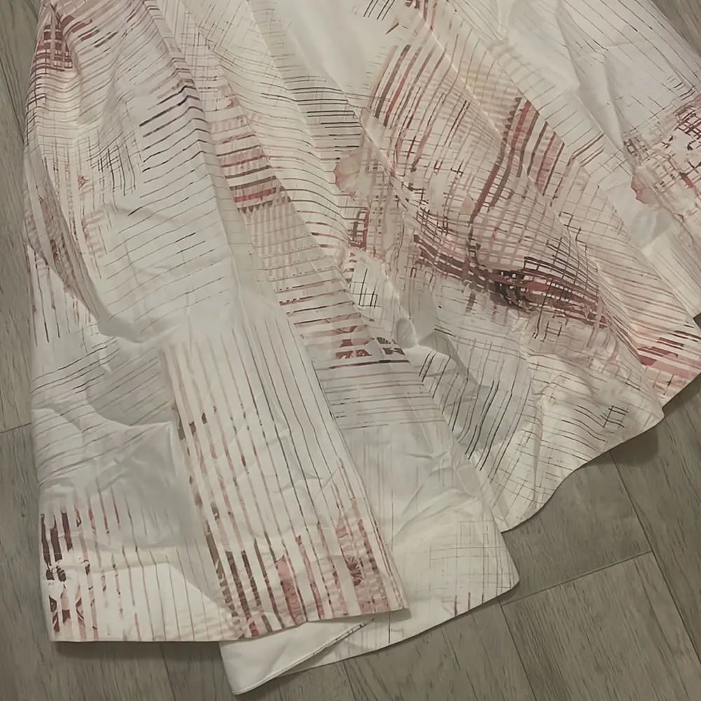 White House black market cinched skater style dress 4 white pink burnt red brown - Image 2