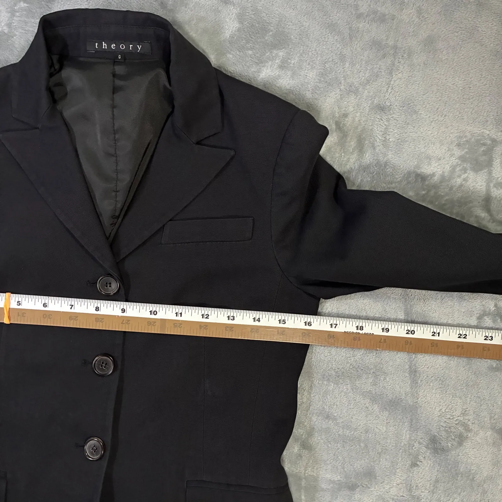 Theory Black Single Breasted Blazer Jacket Womens Size 0 - Image 8