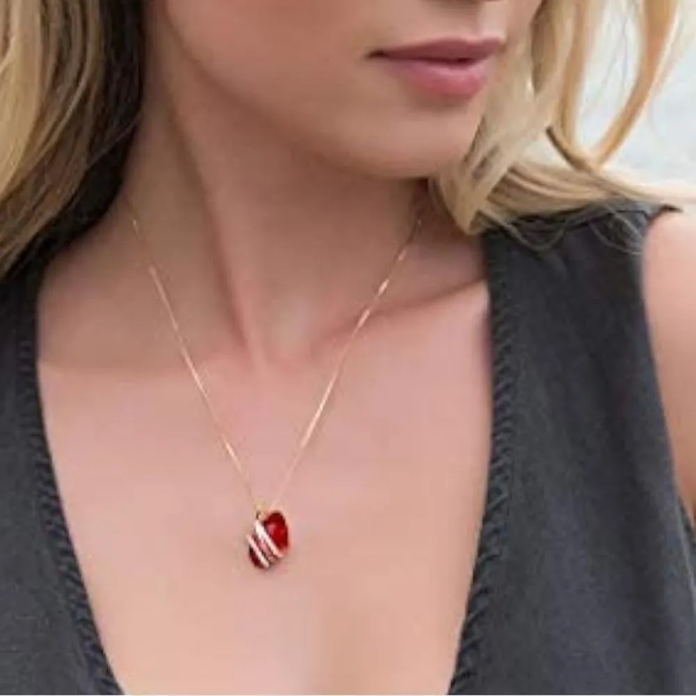 Red Rose Gold Wish Stone Necklace - Image 3