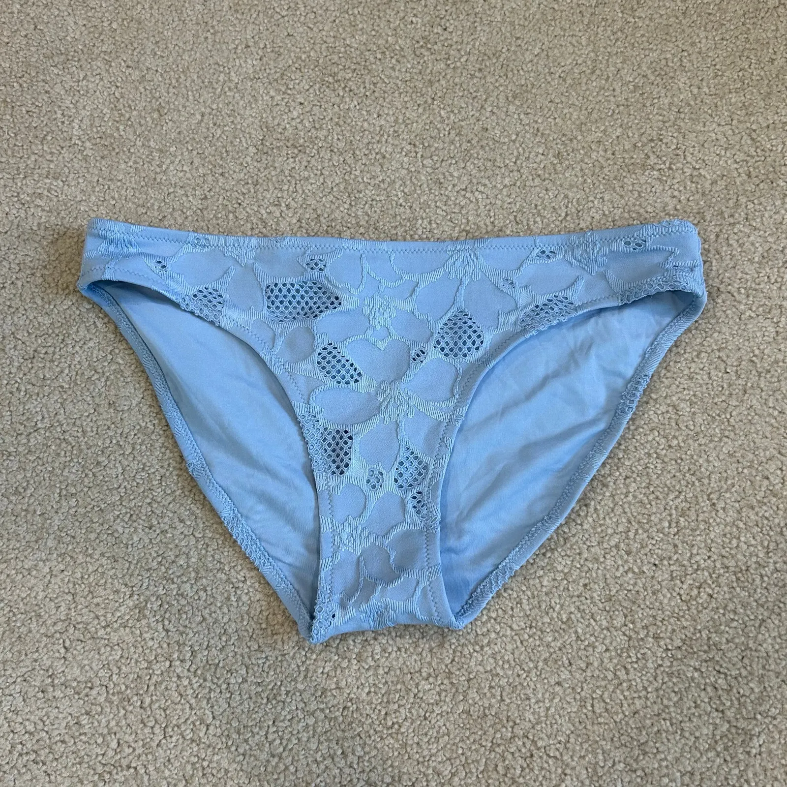 NWT Aerie Jacquard Bikini Bottom Women's Monaco Blue Swim Beach Surfing Size M - Image 3