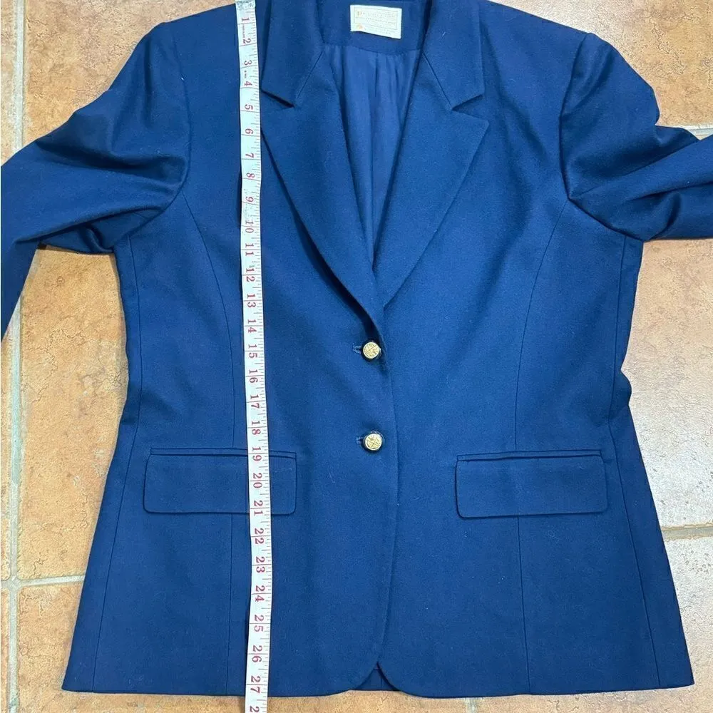Pendleton Vintage 100% Wool Blue fully lined pants/Jacket suit Women's size 12 - Image 15