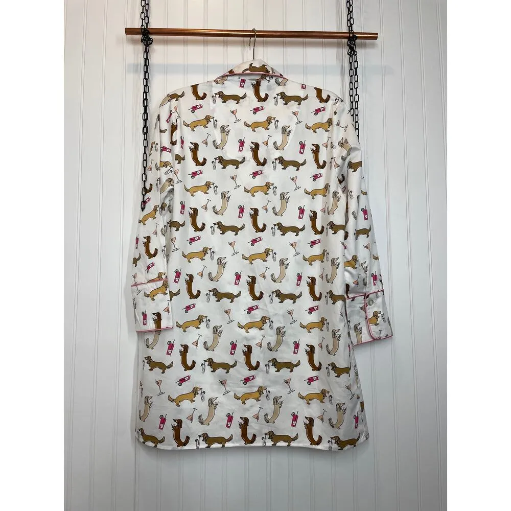 Toss Designs Womens Sleep Shirt Hayden Gresak illustrated Cocktails Weenies S M Pink - Image 2