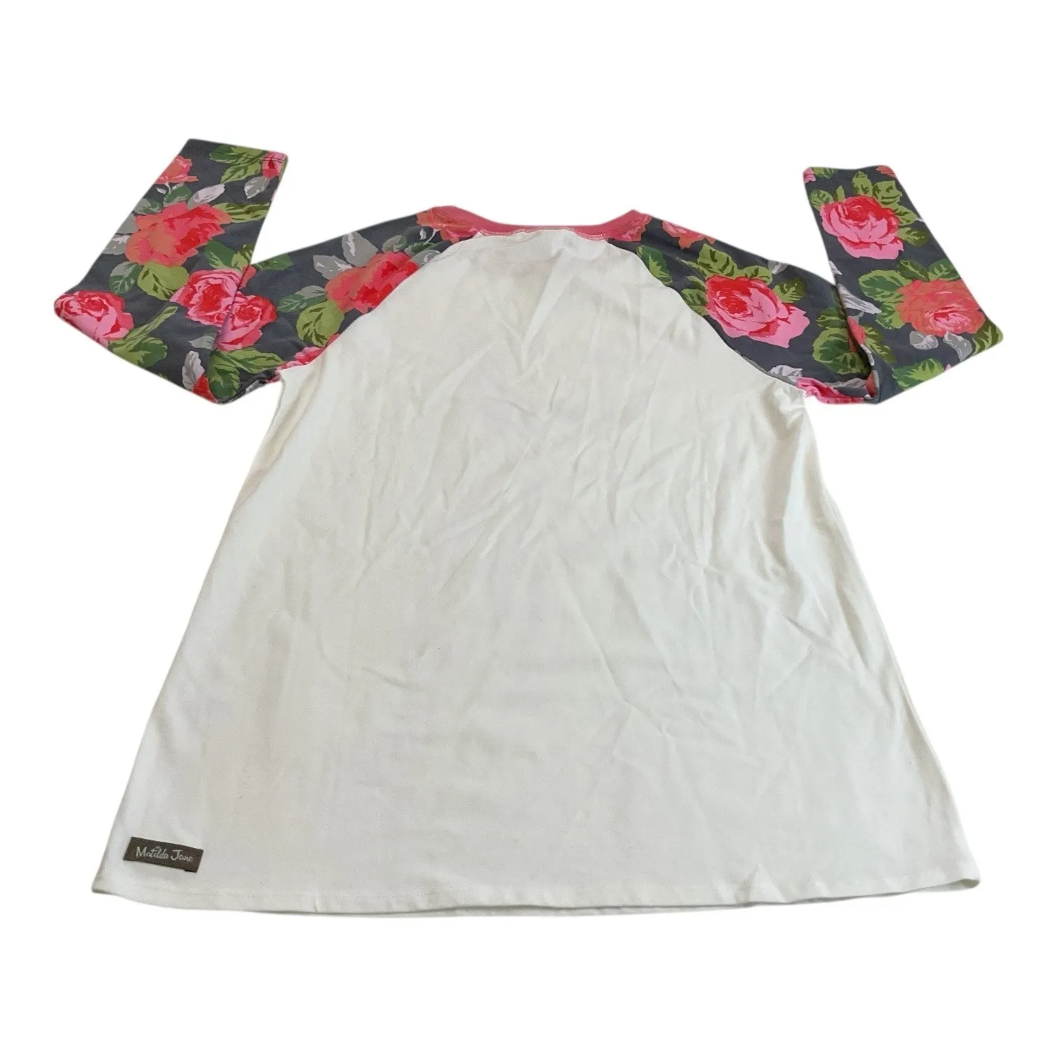 Matilda Jane Live Life Full of Wonder Raglan Shirt Girls Floral Sleeve Top Small - Image 2