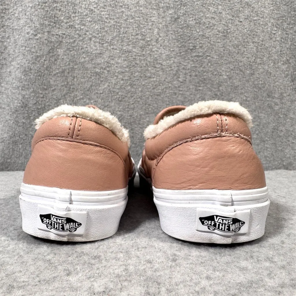 Vans Women's Slip-On Fleece Lined Leather Shoes Pink Size 8 Casual Flats - Image 2