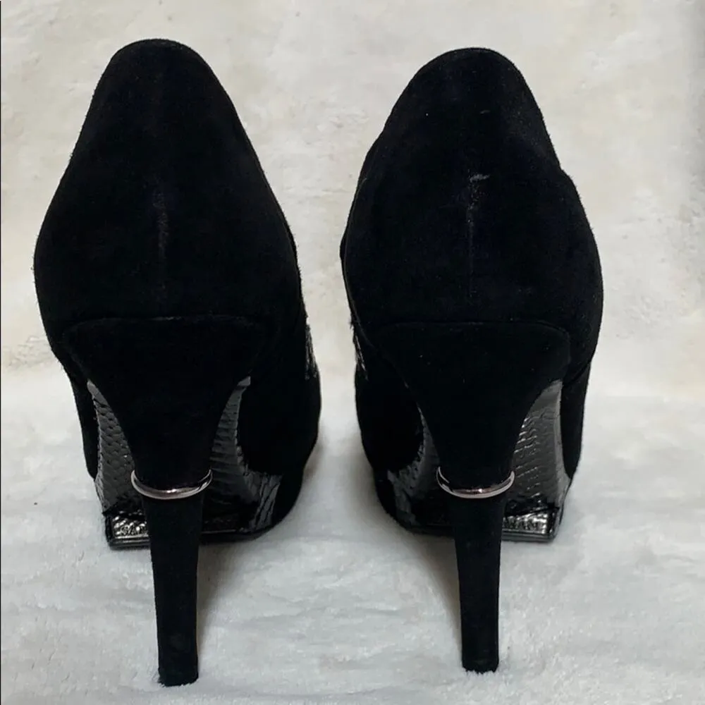 Sam Edelman Damen Nixie Suede Snakeskin Open-Toe Pump Heels Size 8 - Image 4