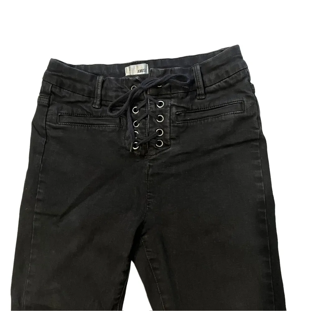 Amuse Society Soho Lace-Up Skinny Jeans, Sz 28 - Image 10