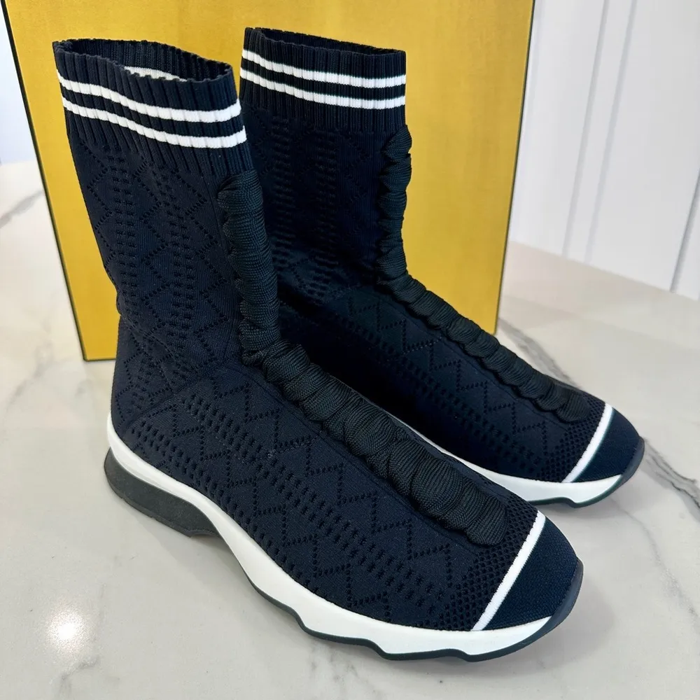 Fendi Sock Knit Sneaker Booties - Image 3