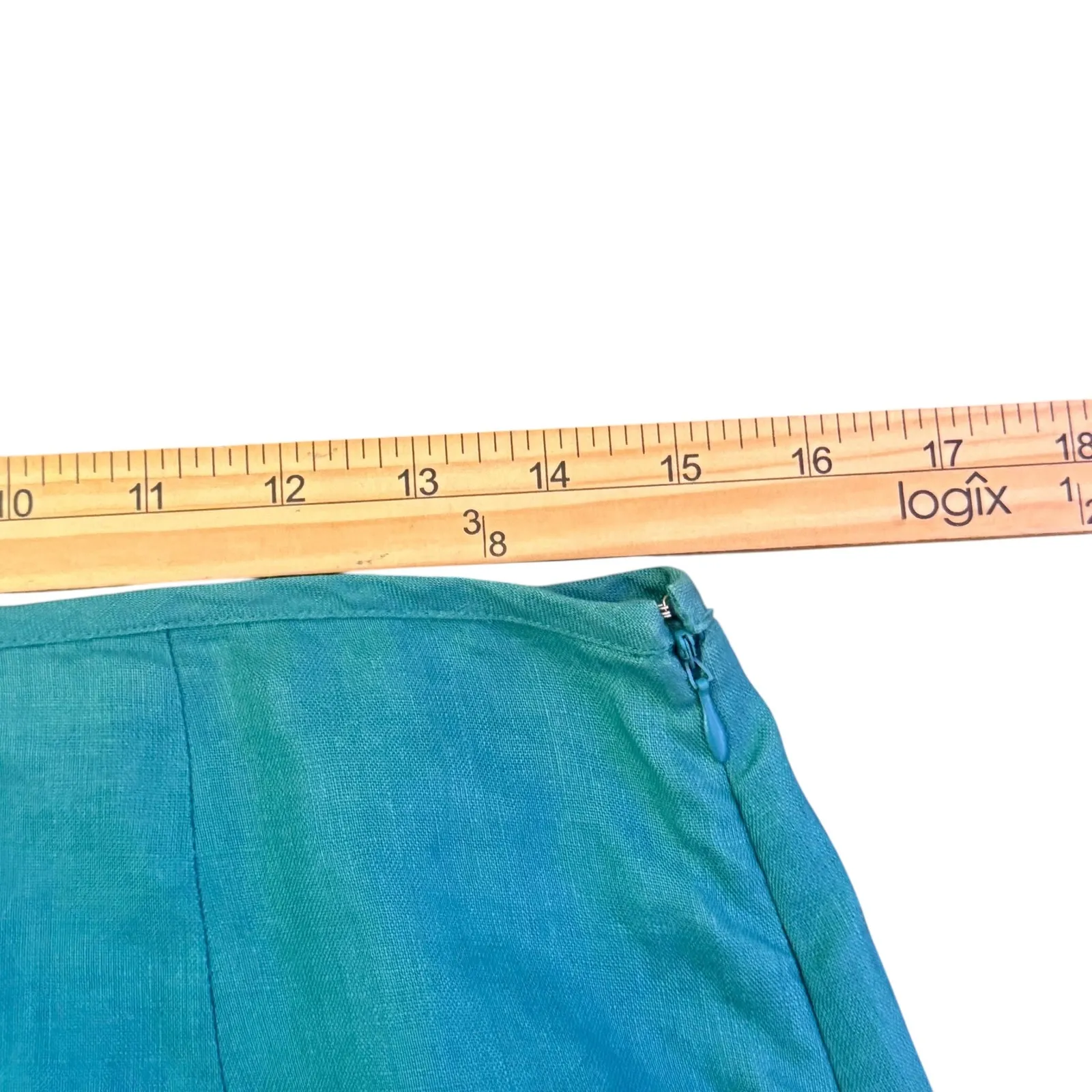 Willi‎ Smith 100% Irish Linen Layered Ruffle Hem Skirt Womens 8 Green Feminine - Image 8