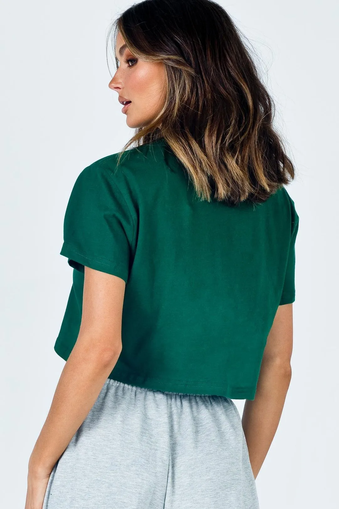 Princess Polly Unavailable Green Crop Tee - Image 4