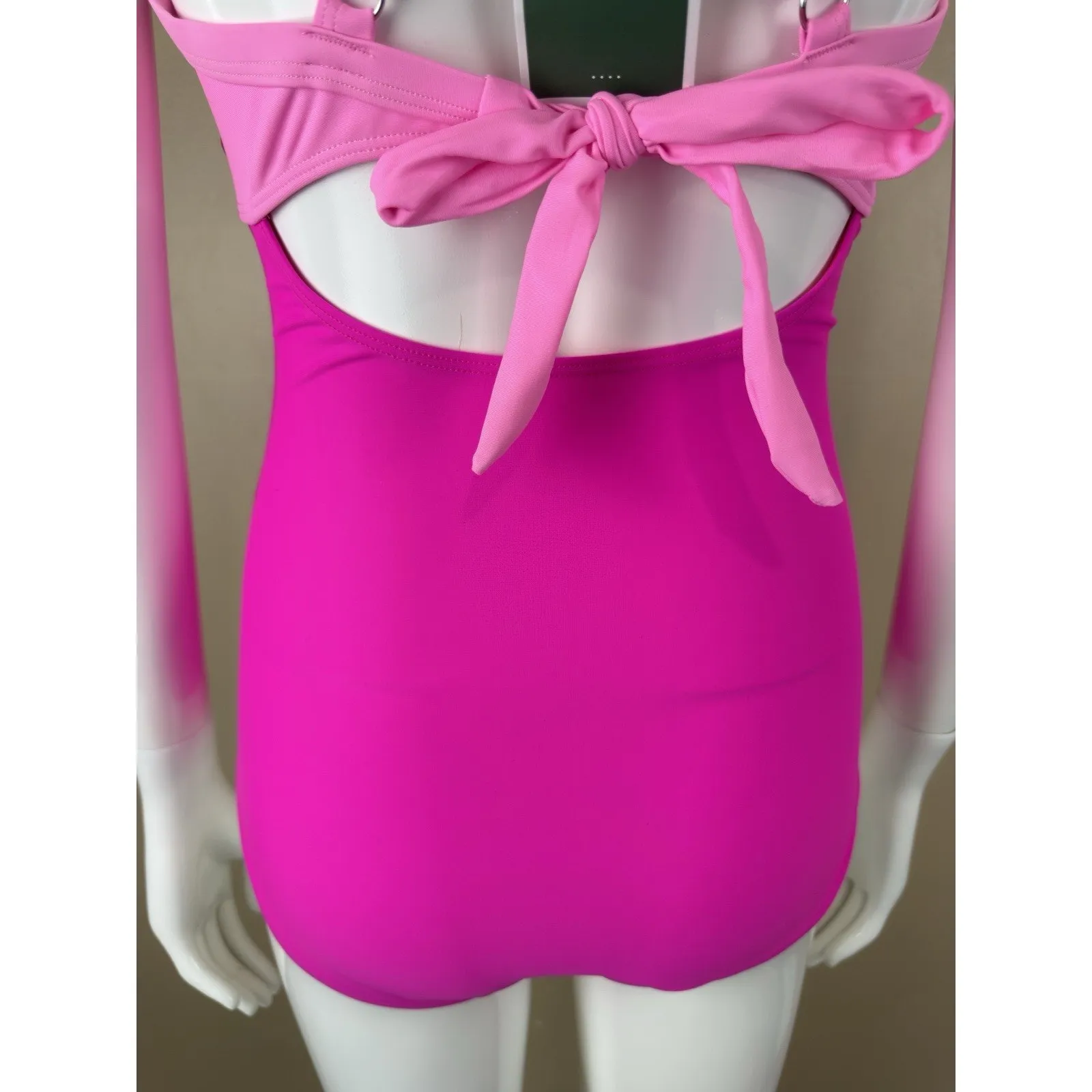 Eomenie Women's One Piece Swimsuits Tummy Control Cutout High Waisted Bathing S Pink - Image 8