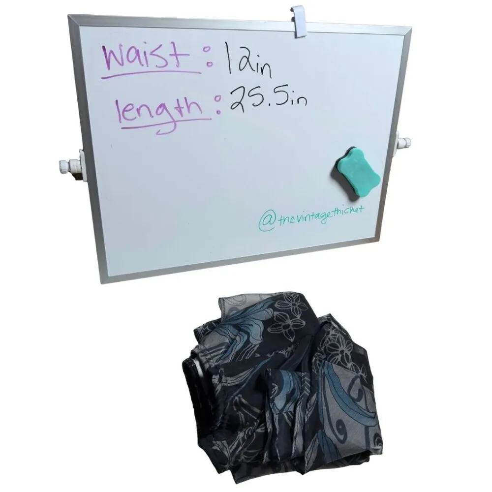 Vintage 90s RM Richards Blue Chiffon Floral Skirt 10 Asymmetrical Fairy Grunge - Image 7