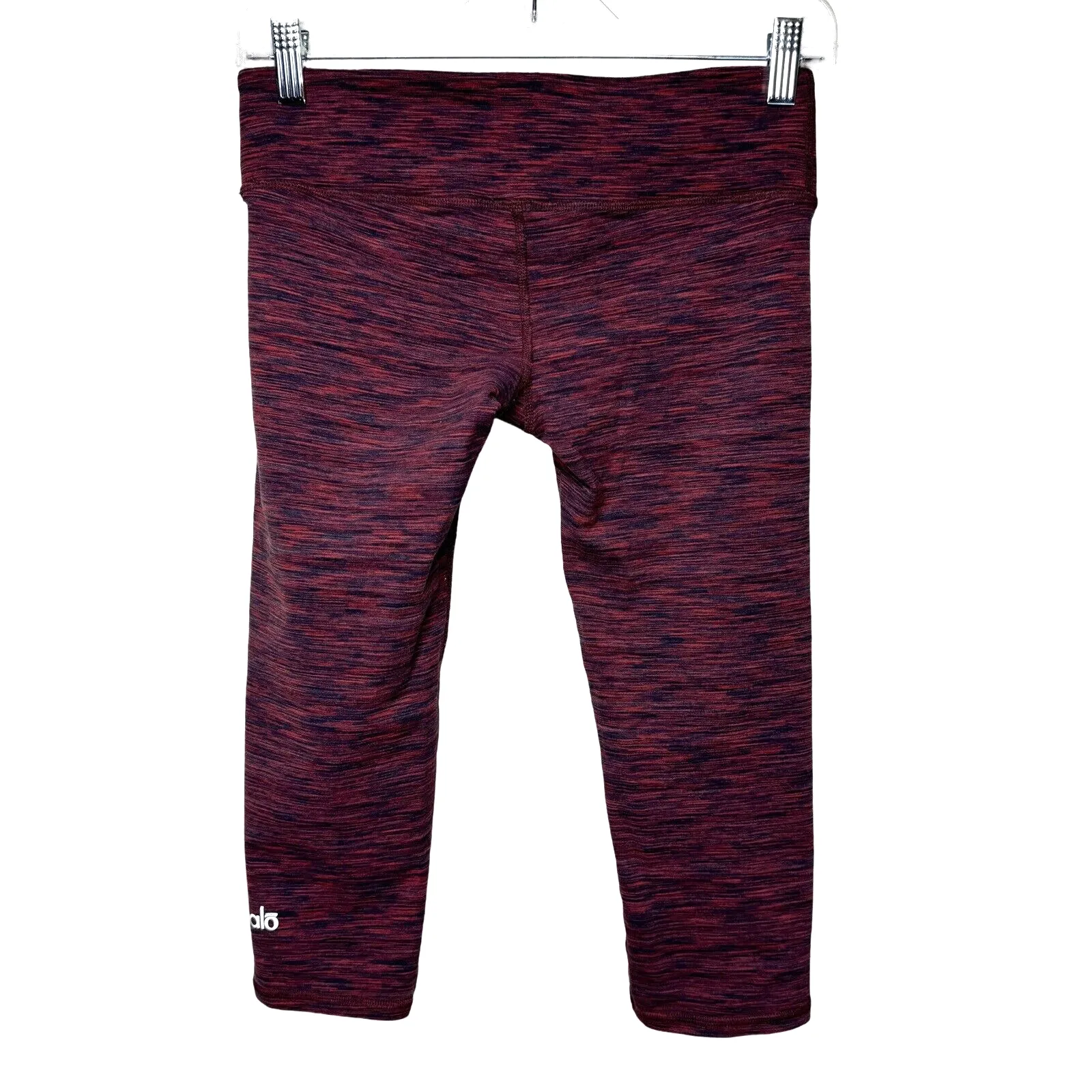 Alo Yoga Pant Women Small‎ Pink Gray Marled Cropped Leggings Workout Athleisure - Image 2