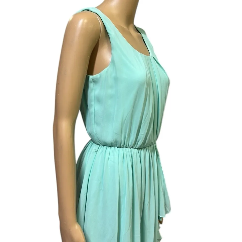 Maurices Sleeveless Mint Green Pleated Ruffle Elastic Waist Dress Womens Small - Image 3