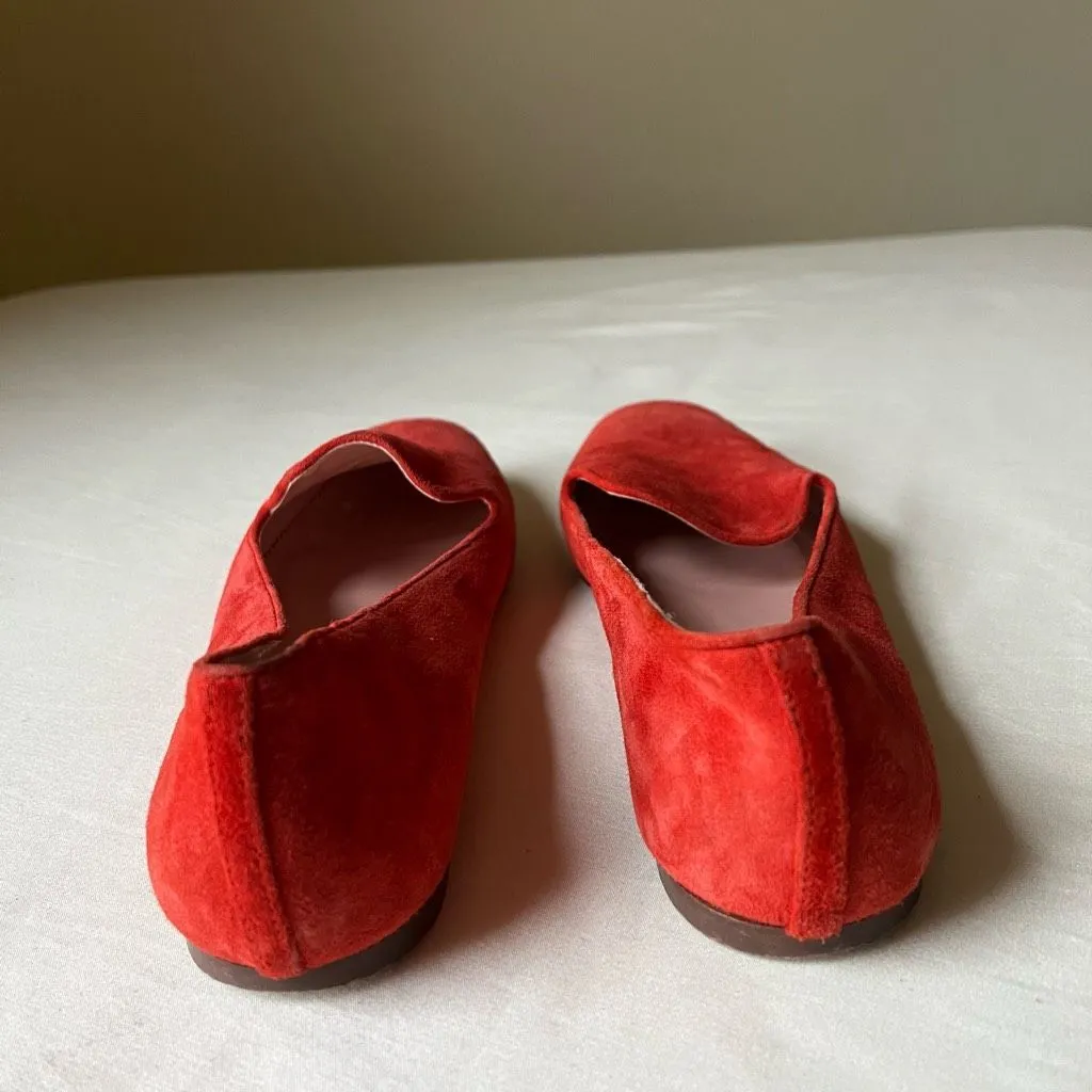 J. Crew Red Suede Cecile‎ Smoking Slippers Women's Size 7 Minimalist Flats - Image 5