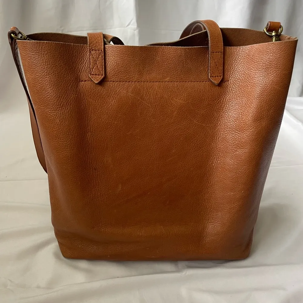 Madewell Brown Leather Transport Tote Bag - Image 6